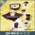 46PCS Square shape Porcelain Dinner Set